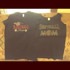 Baseball & Softball Mom Tee & Tank with bling